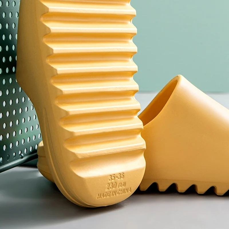 Home Ladies Solid Color Thick-soled Slippers Thick-soled Heel Living Room Bathroom Slippers Non-slip Trend Designer Shoes Women