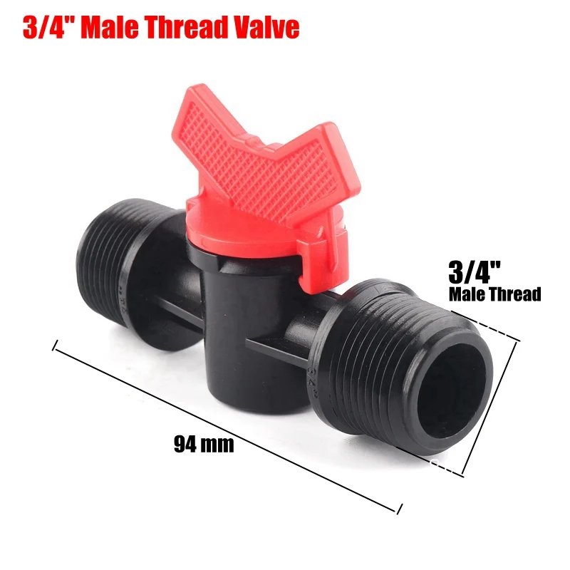 20pcs 3/4" Male Thread Ball Valve Hi-Quality Garden Water Connectors Drip Irrigation Pipe Valve Hose Switch Water Controllers