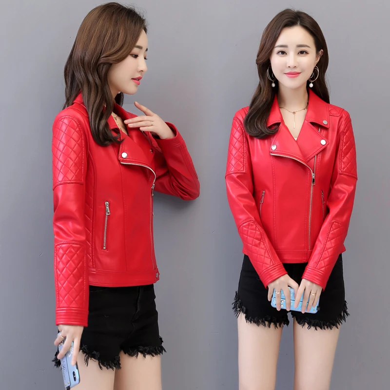 Autumn Winter Motorcycle Jacket Women Faux PU Leather Jackets Lady Biker Short Coat Female | Женская одежда