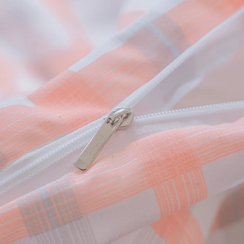 

Orange Plaid Girls Bedding Sets Solid Color Modern Duvet Cover Sets Bed Sheet Pillowcases Bedclothes Twin Full Queen Size 3/4PCS