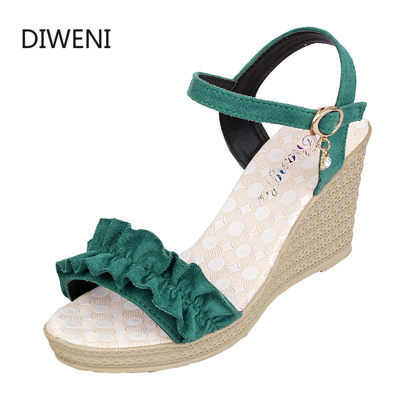 DIWEINI/Новинка летние женские босоножки на танкетке женская повседневная обувь