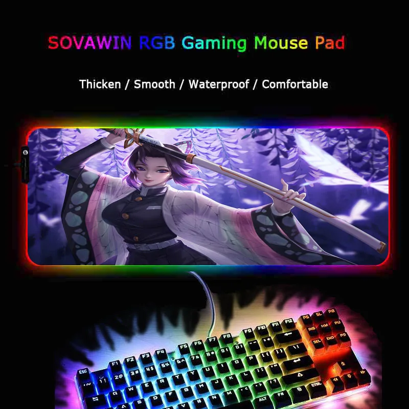 

Anime girl Demon Slayer Kimetsu No Yaiba Mouse Pad Anti-slip Natural Rubber PC Computer Gamer Mousepad Desk Mat Locking Edge