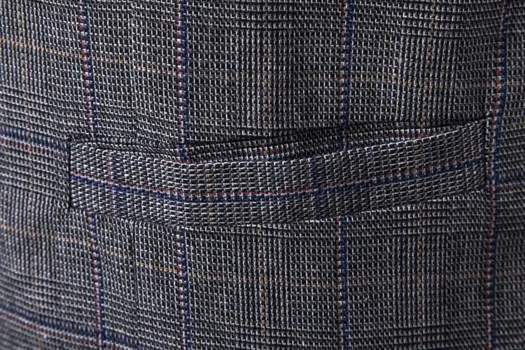 Мужской двубортный жилет в клетку серо-коричневый сценический костюм уникальный