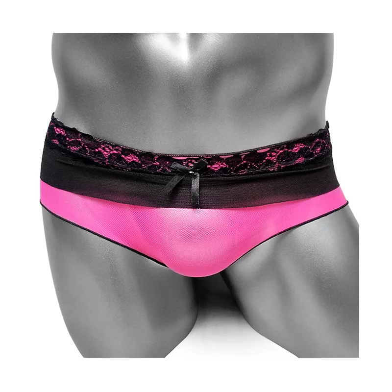 Кружевные сетчатые Лоскутные трусы трусики для Sissy прозрачное сексуальное