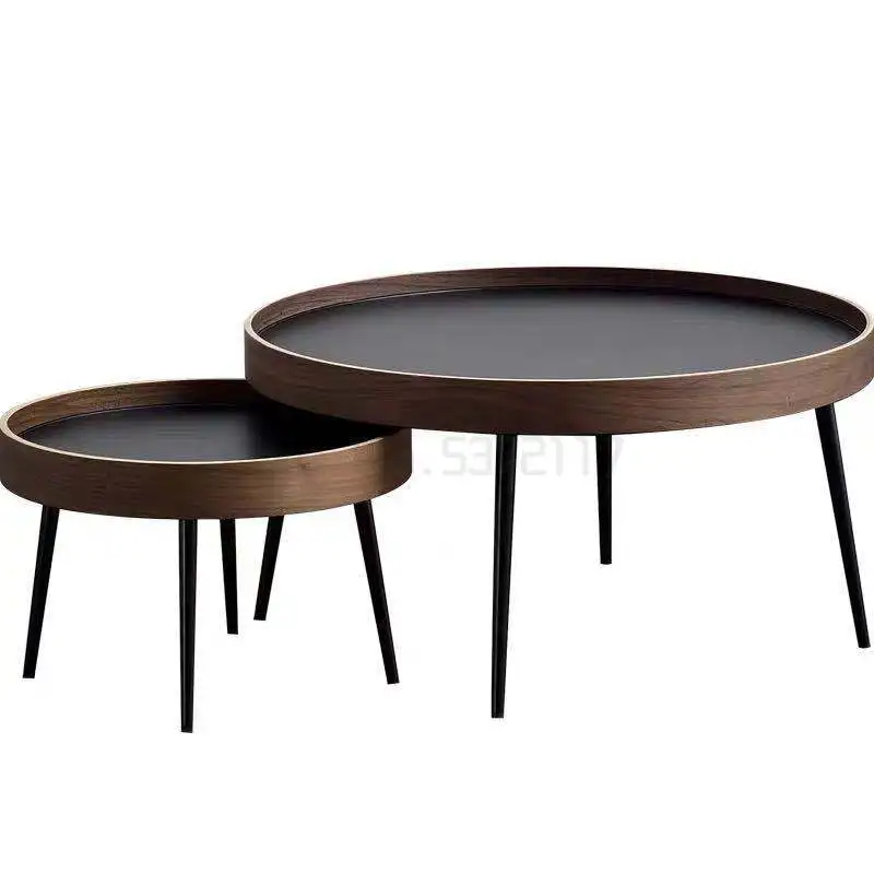 

Quiet style tea table minimalist Nordic solid wood light luxury style modern simple round table