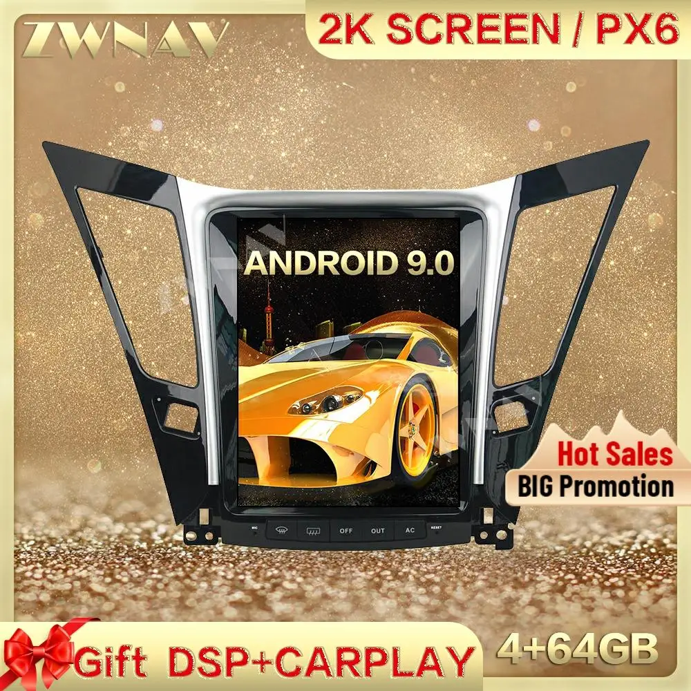 

Автомобильный мультимедийный плеер DSP Carplay, экран Теслы, 4 Гб + 64 ГБ, Android 9,0, для HYUNDAI sonata 2014-2016, GPS, радио, автомобильное стереоустройство