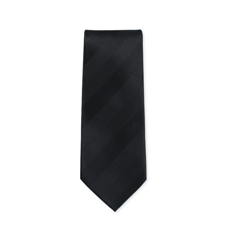 

2020 Brand New Fashion High Quality Men 7CM Striped Black Necktie Official Business Formal Suit Neck Tie for Men with Gift Box