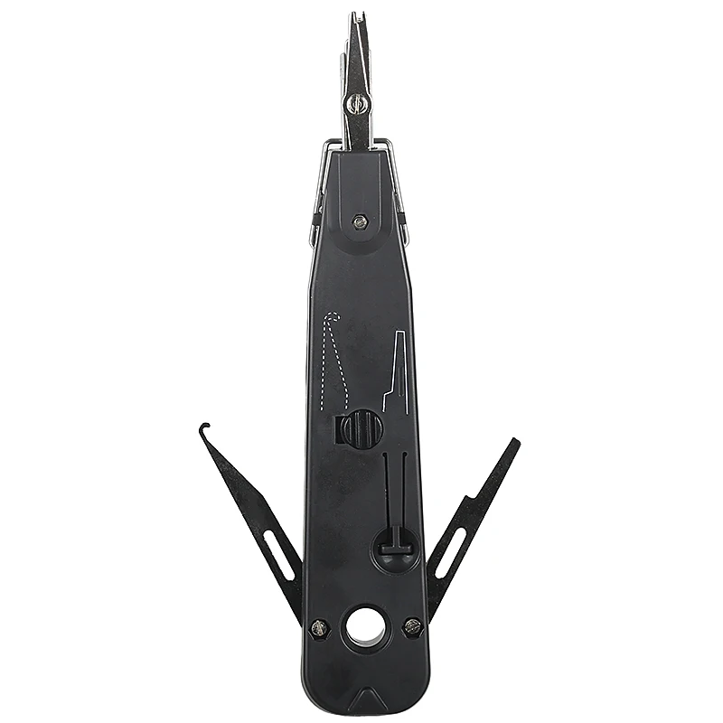 

Black 110 Wire Cutter Knife Telecom Pliers Punch Down Tool For Rj45 11 Module Network Cable Telephone Patch Panel