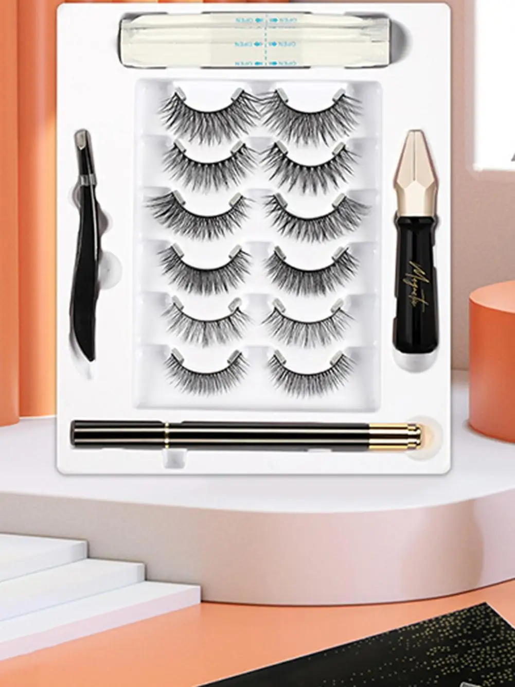 

6 Pairs Invisible Magnetic Eyelashes Natural False Eyelash Magnetic Eyeliner Tweezer Set Invisible Fake Eyelashes Makeup Tools