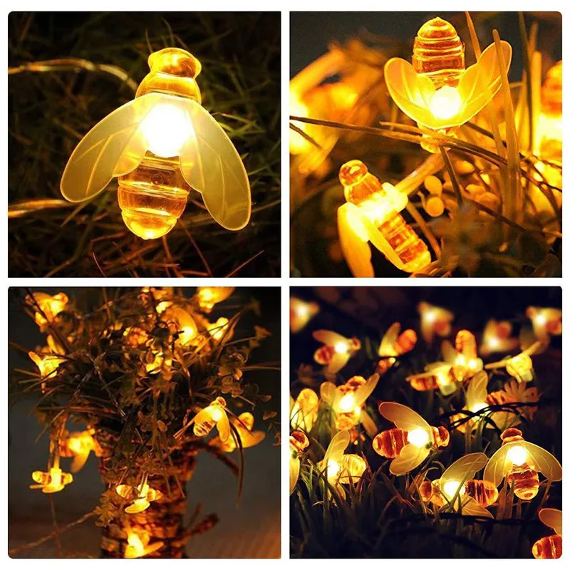 СВЕТОДИОДНАЯ Гирлянда в форме пчелы уличный водонепроницаемый Рождественский