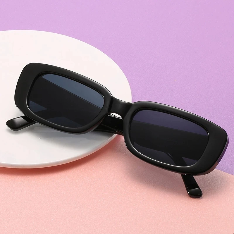 

2021 Fashion Brand Design Rectangle Sunglasses Men Black Leopard Summer Male Sun Glasses For women