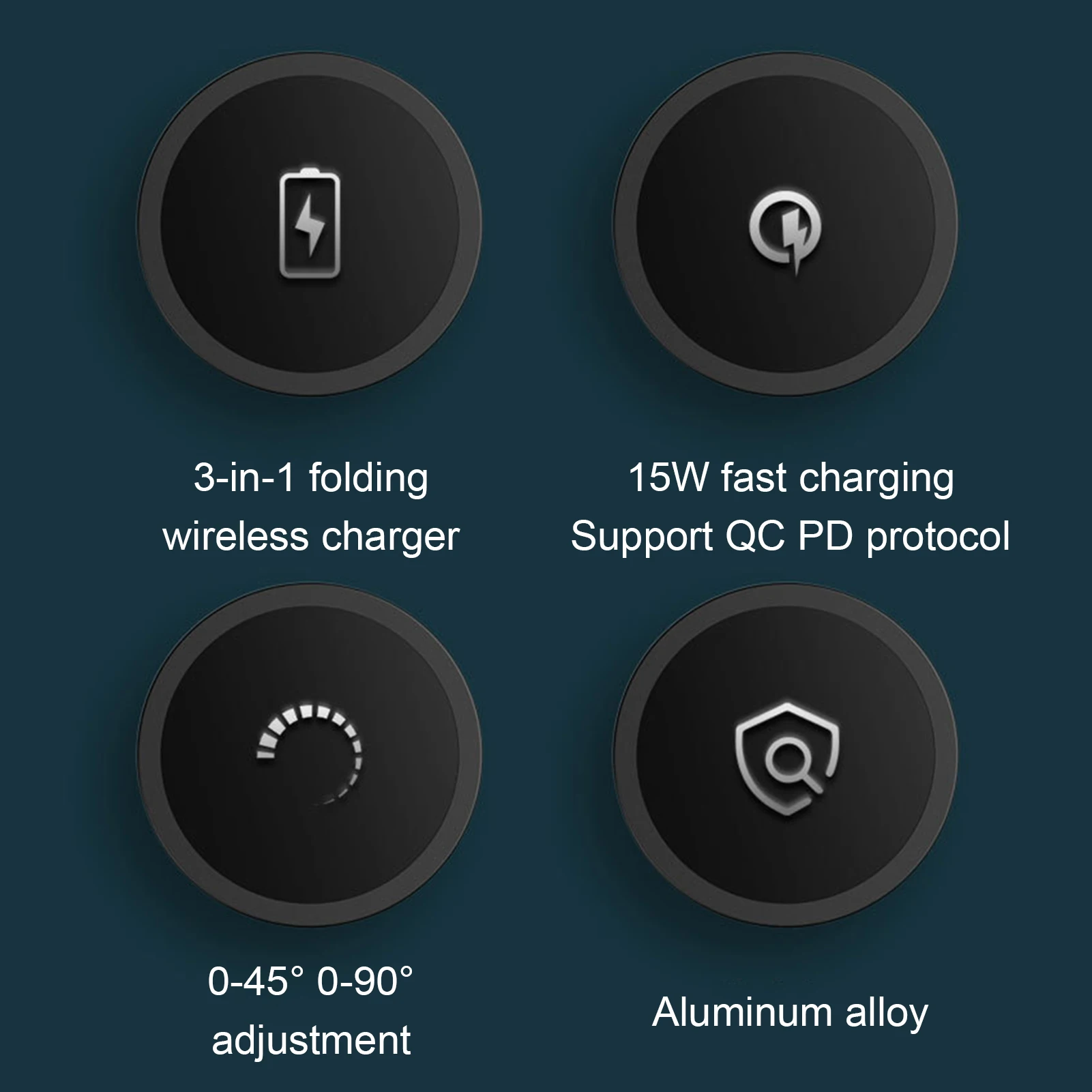 

Wireless Charger 3 In 1 Charging Station Dock Stand For IPhone12 Foldable Mobile Phone Accessories Wireless Fast Charging