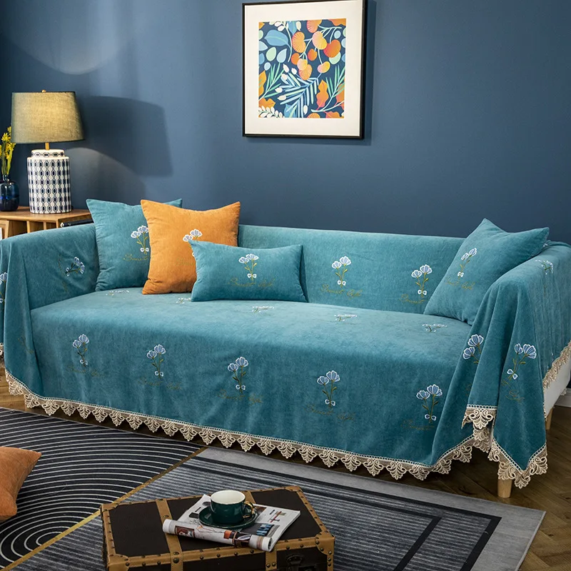 

Sofa Full Cover Cloth Couch Protector Nordic Living room Deco Casual Wall Tapestry Lace skirt Edge Bedspread Non-Slip Sofa Towel