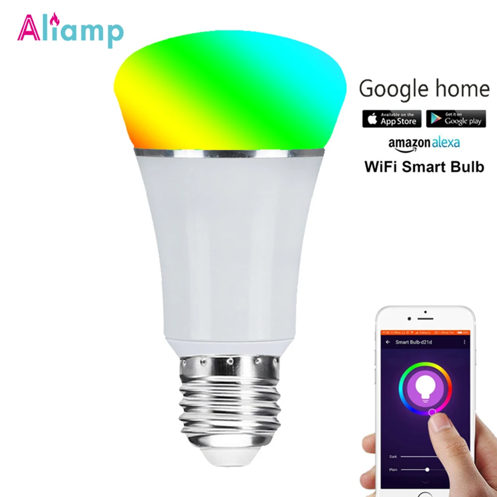 E27 E26 Wifi умный светодиодный светильник 7 Вт 600LM RGB Теплый Холодный белый