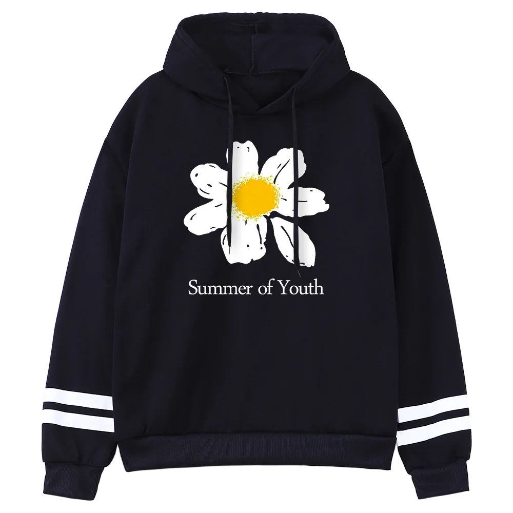 

Hoody Summer Chrysanthemum Printing Hoodie Women's Fleece Aesthetics Warm Winter Clothes Kpop Fashion Sweatshirts Women 2021