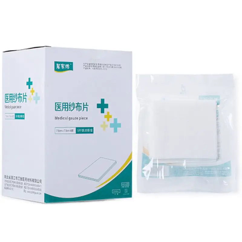 

5Pcs/Pack Soft Cotton 8 Layered Sterile Gauze Pad Disinfectant Swab for Wound Dressing Prepping Scrubbing First Aid