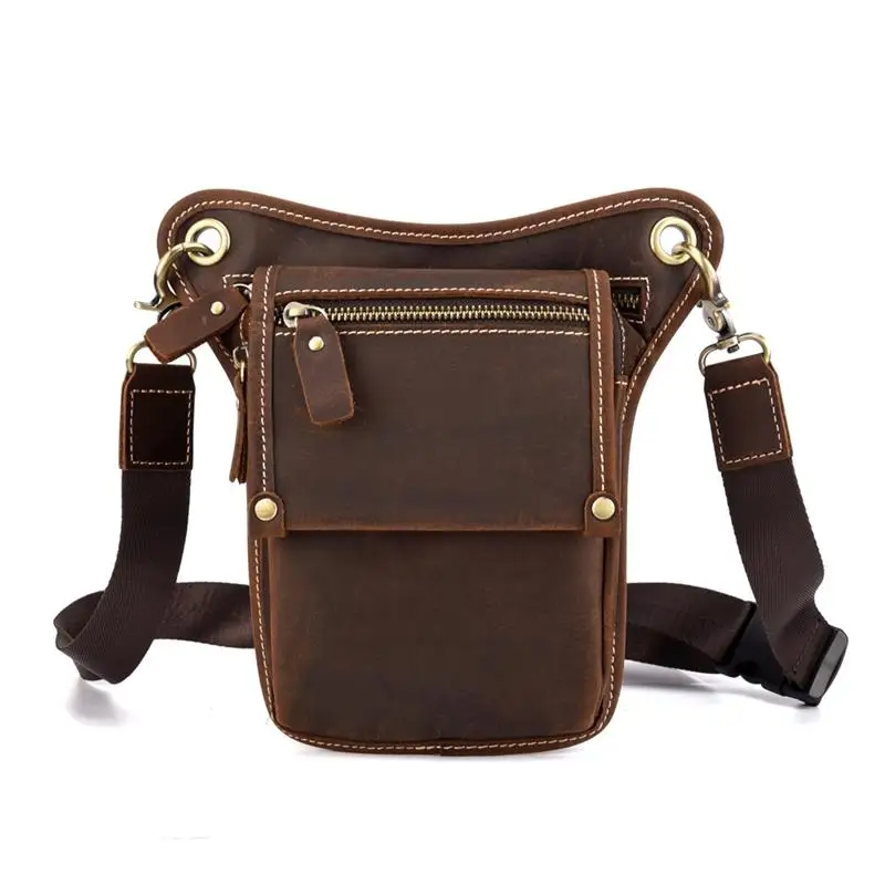 Высококачественная Мужская поясная сумка MAHEU из натуральной кожи большой