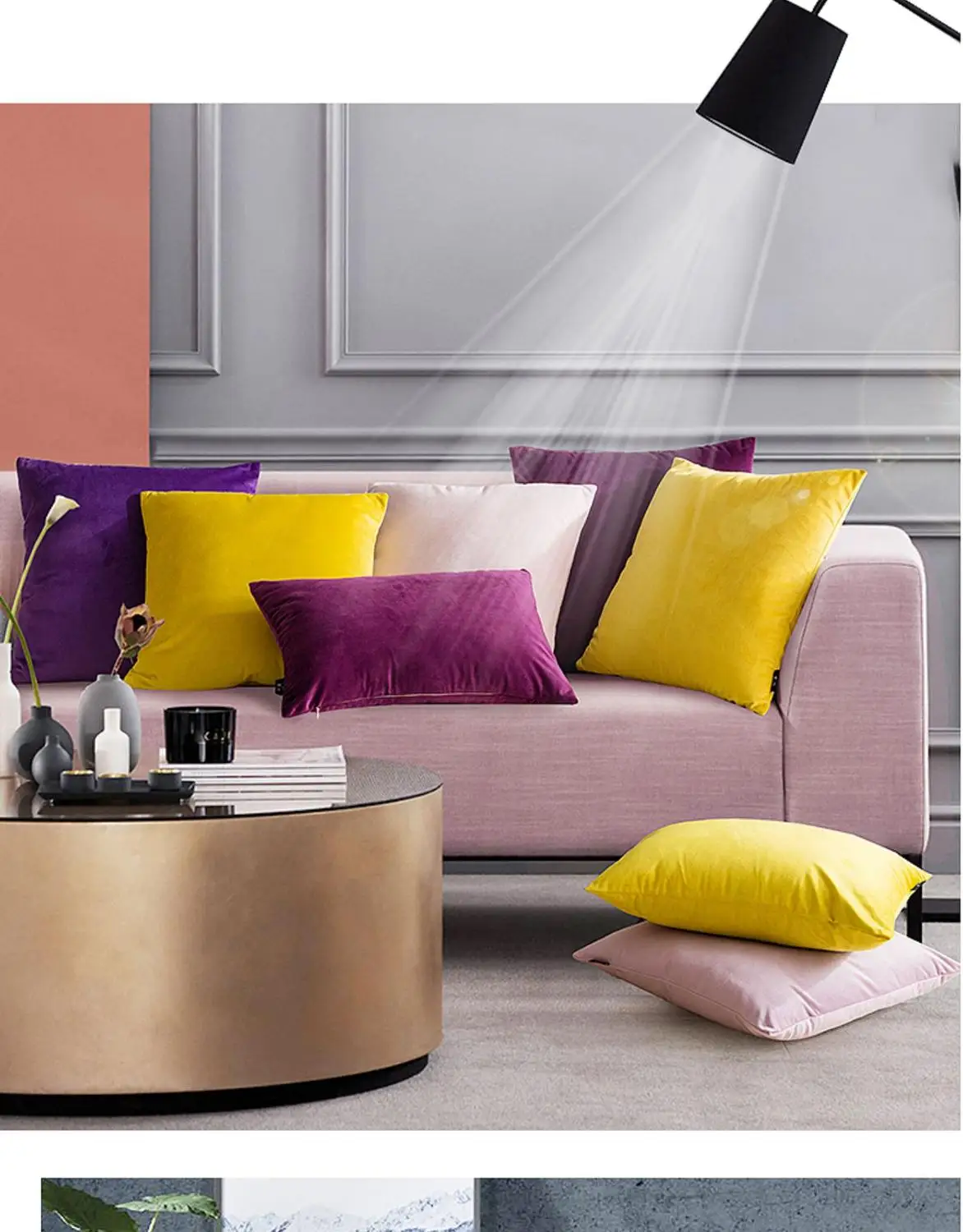 Белый Черный серый цвет бархатная Наволочка на подушку накидка для подушки Чехол