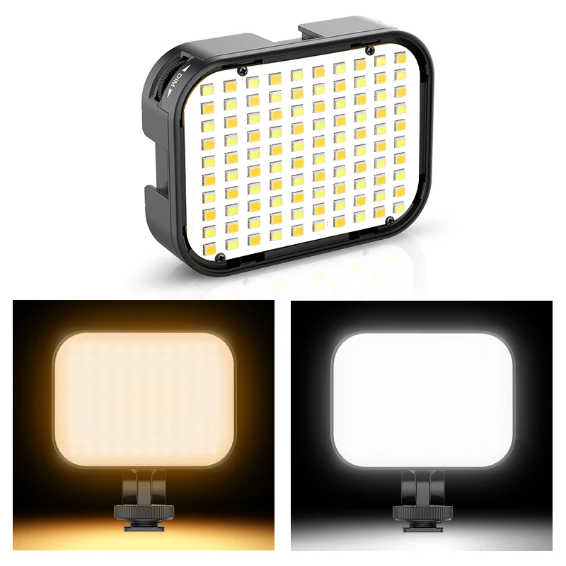 Ulanzi VL100C LED Video Light 3200K-6500K Adjustable Ballhead Cold Shoe Vlog Soft Fill Light 2000mAh Battery Camera Light Lamp