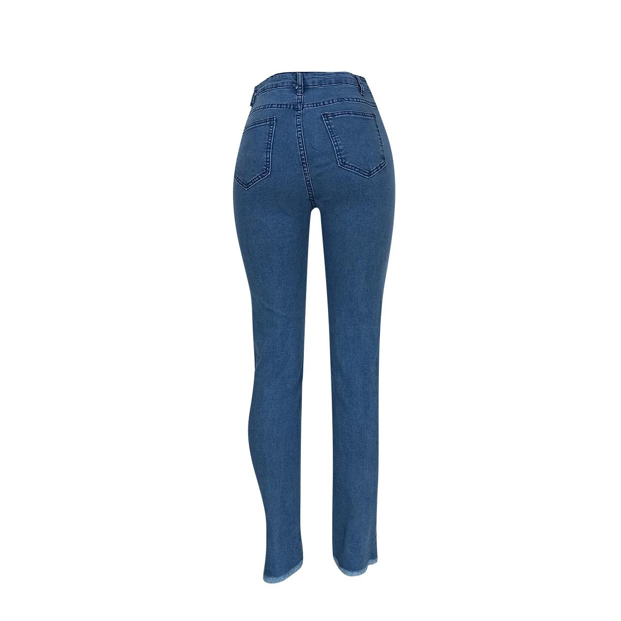 

ANJAMANOR Sexy Hole Ripped Patchwork Skinny Jeans Streetwear Blue Denim Pants Women High Waist Trousers Spring 2021 D44-DH52