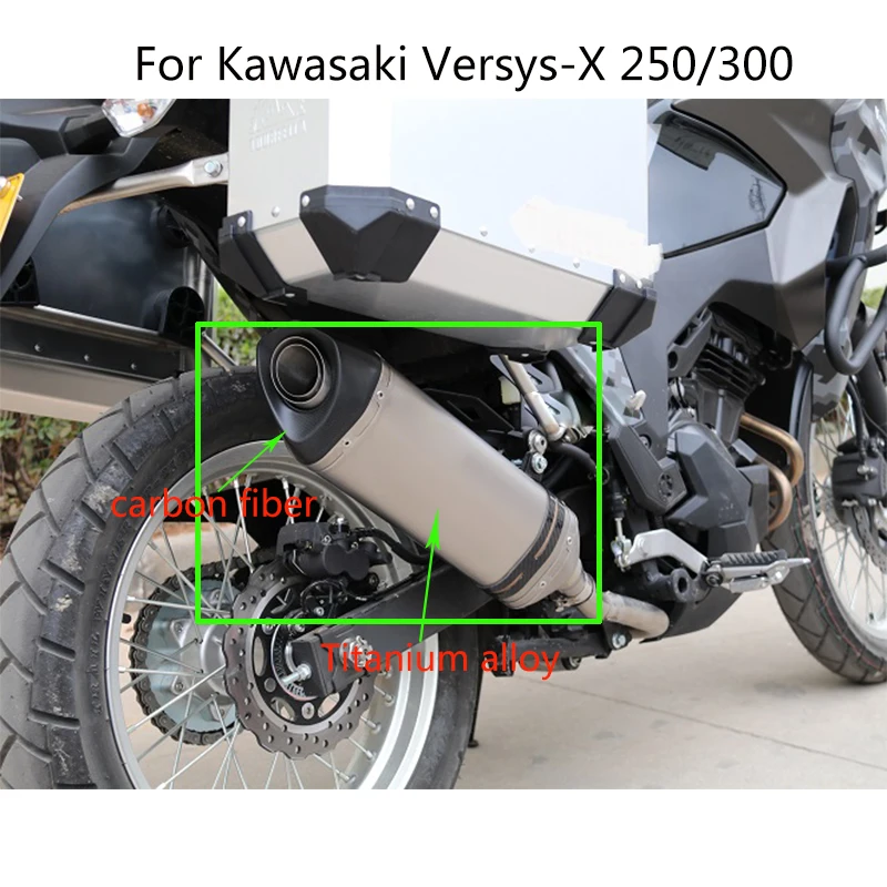 

Выхлопная труба из титанового сплава для Kawasaki Versys-X 250/300, Модифицированная выхлопная система для мотоцикла, глушитель для мотоцикла, под зак...