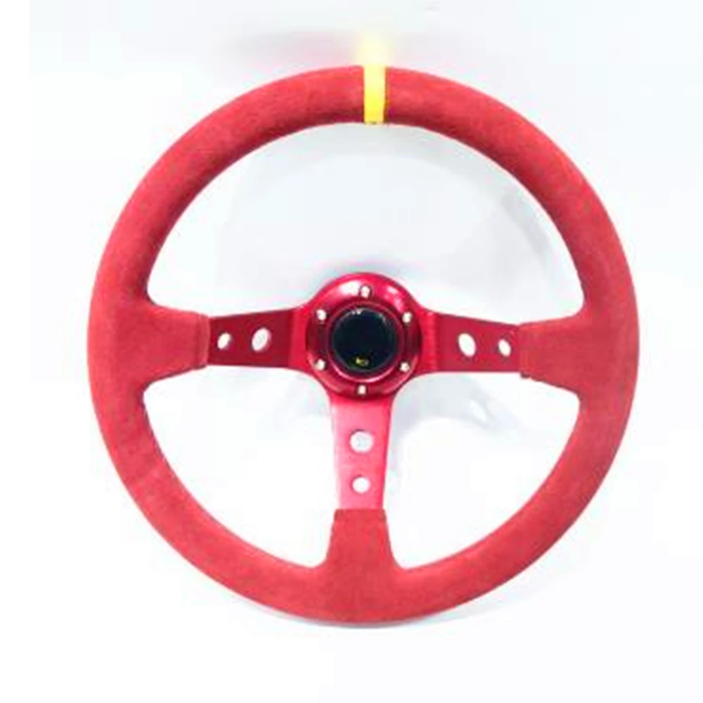 

Universal refitting racing 14 inch 350mm flat drift steering wheel / Suede steering wheel