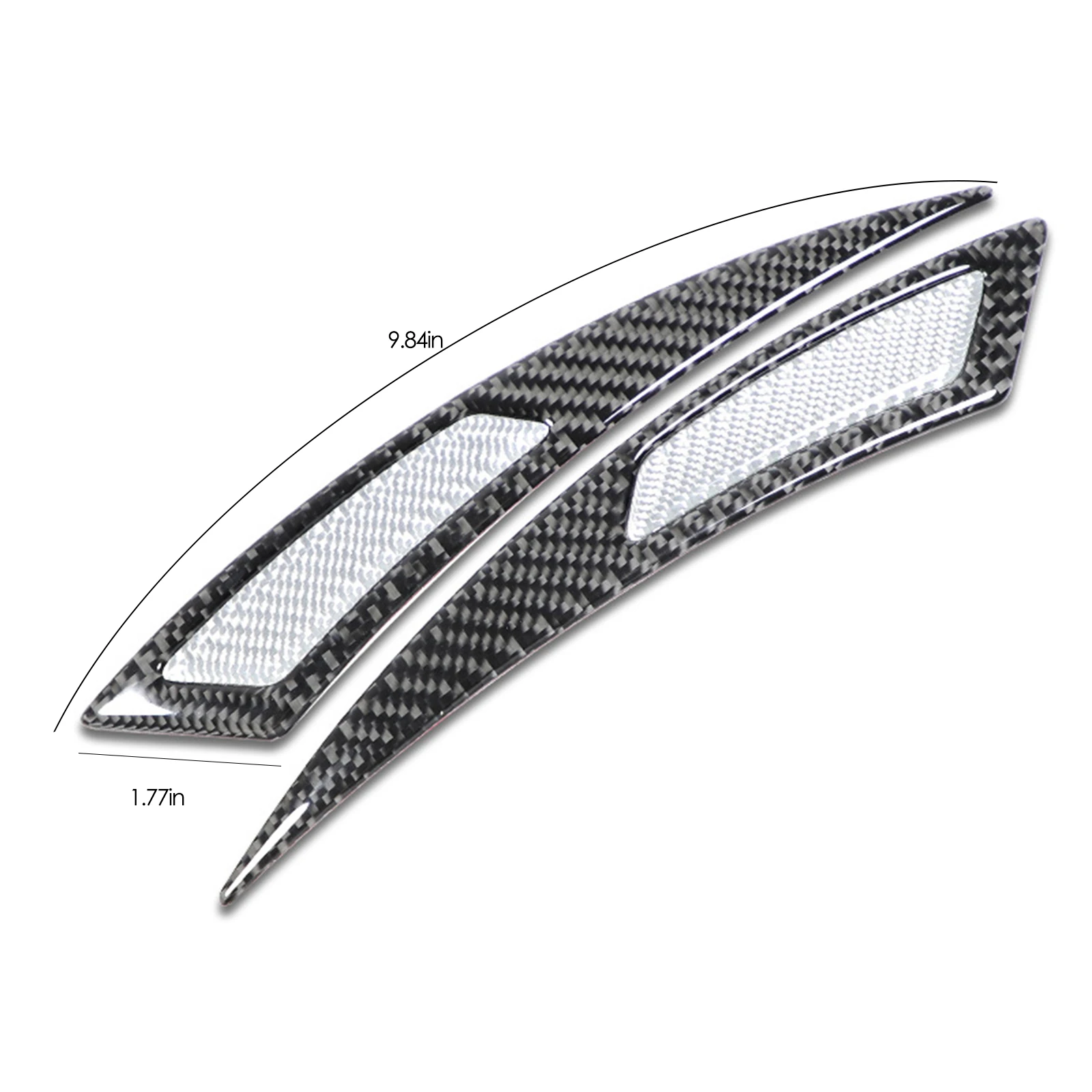 

2 Pcs/set Pure Carbon Fiber Car Sticker Automatic Mudguard Anti-scratch Strip Decorative Protection Reflective Tape