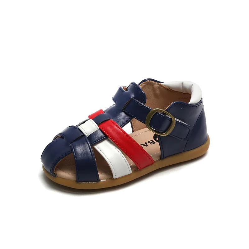

Weave Kids Sandals Boys Soft Platform Shoes Summer Toddler Boy First Shoes Casual Buckle Closed Toe Beach Shoes for Boys E04231