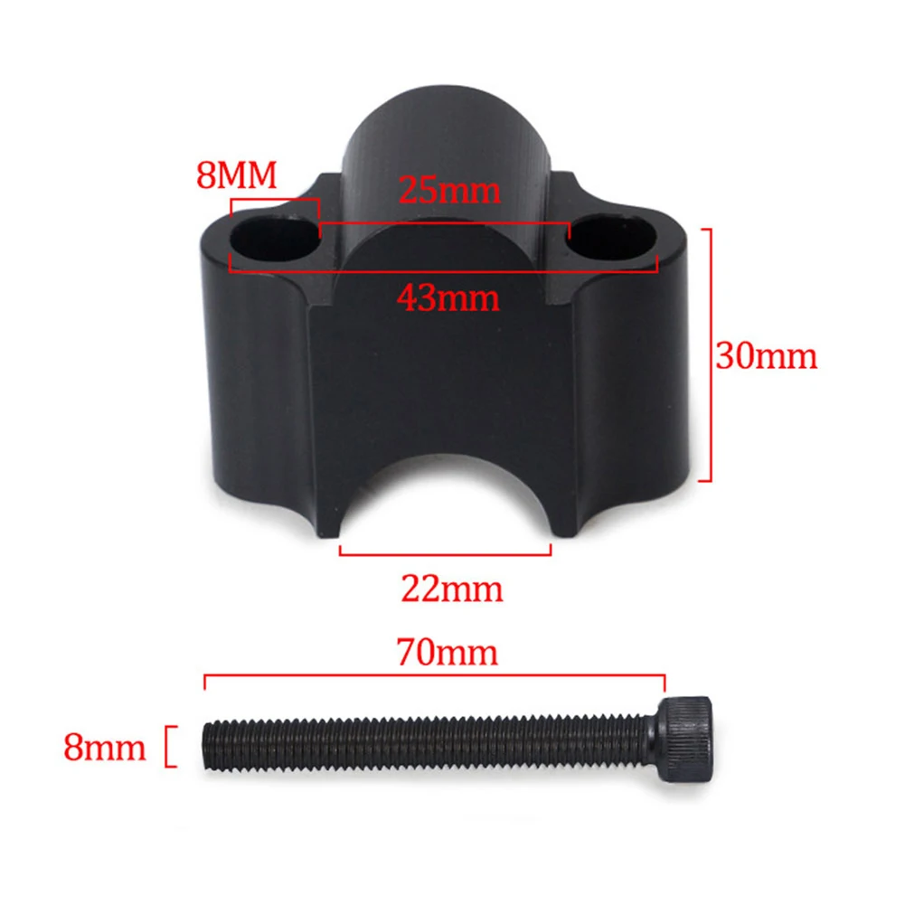 

Universal Motorcycle Scooter Aluminum Alloy 22mm Handlebar Riser Mount Clamp Kit