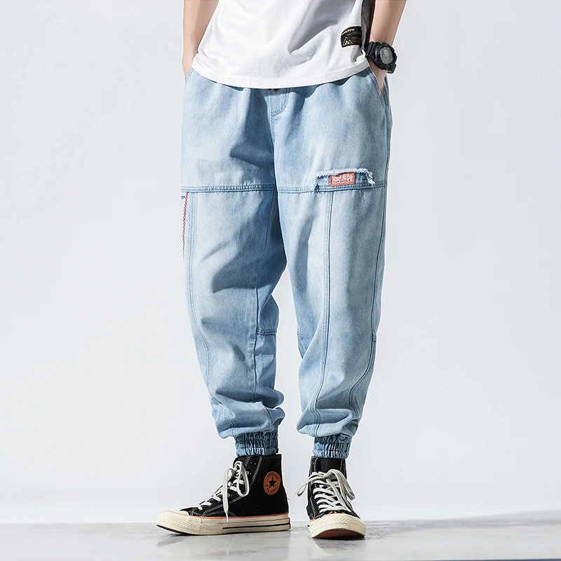 Весна 2020 новые мужские Стрейчевые джинсы слаксы мешковатые с несколькими