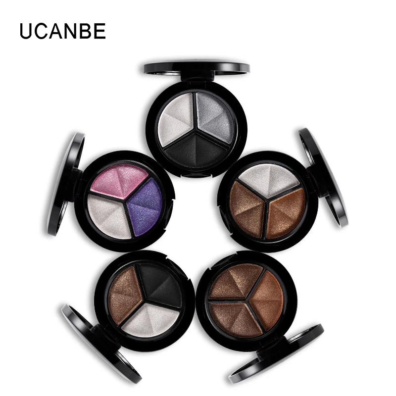 Палетка теней для век с кисточкой и зеркалом 3 цвета| |