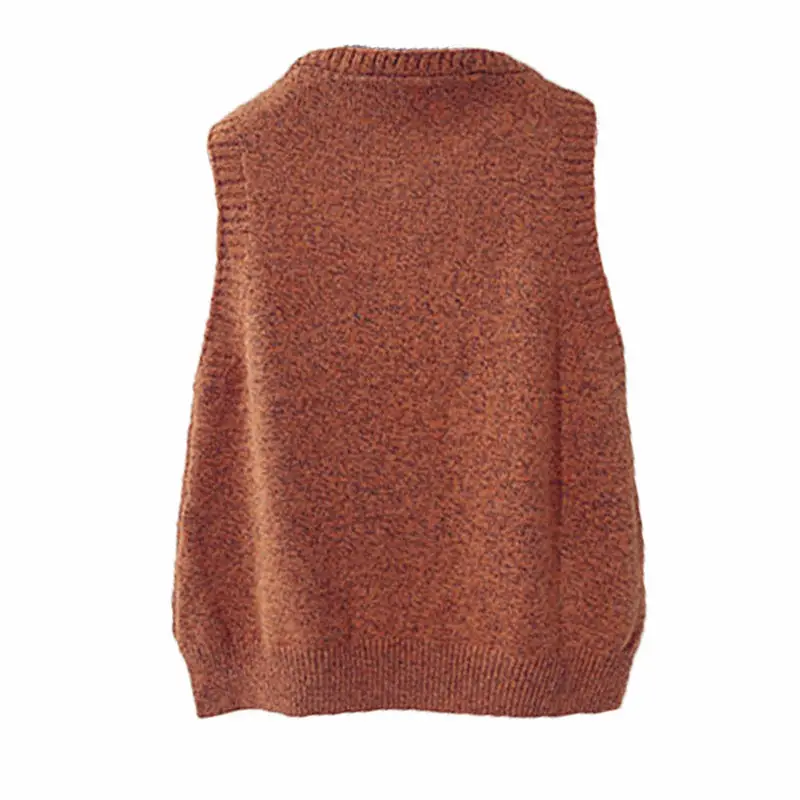 Женский вязаный жилет с v-образным вырезом пуловер без рукавов разрезом