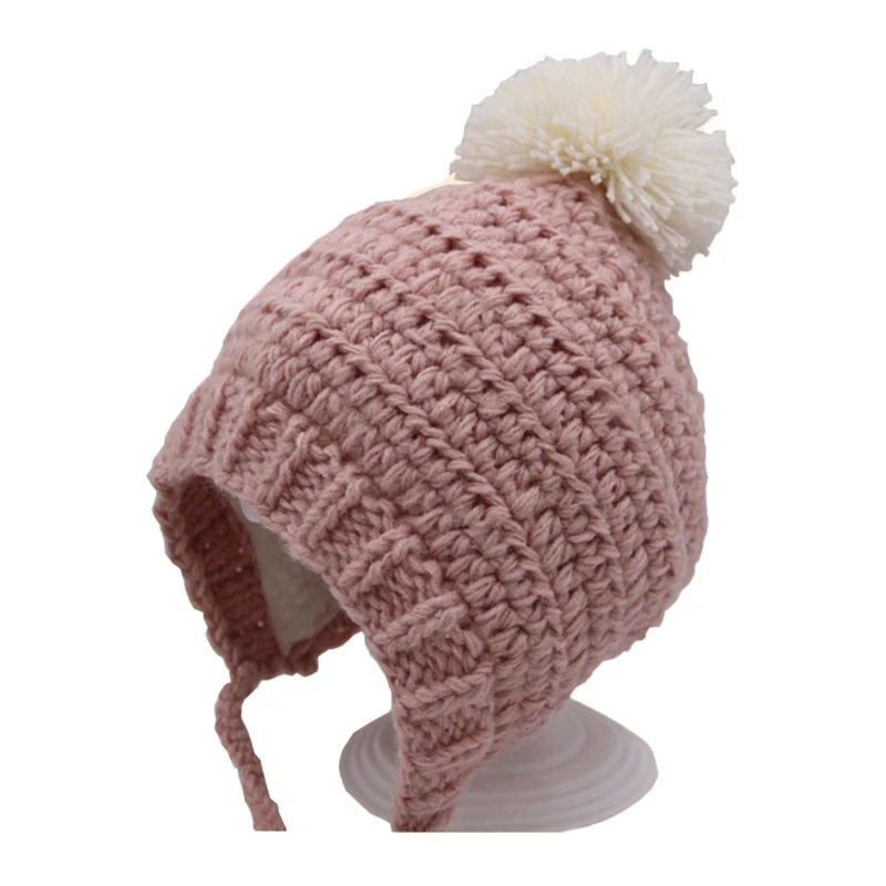Мягкая трикотажная шерстяная детская шапочка-бини с помпоном - купить по
