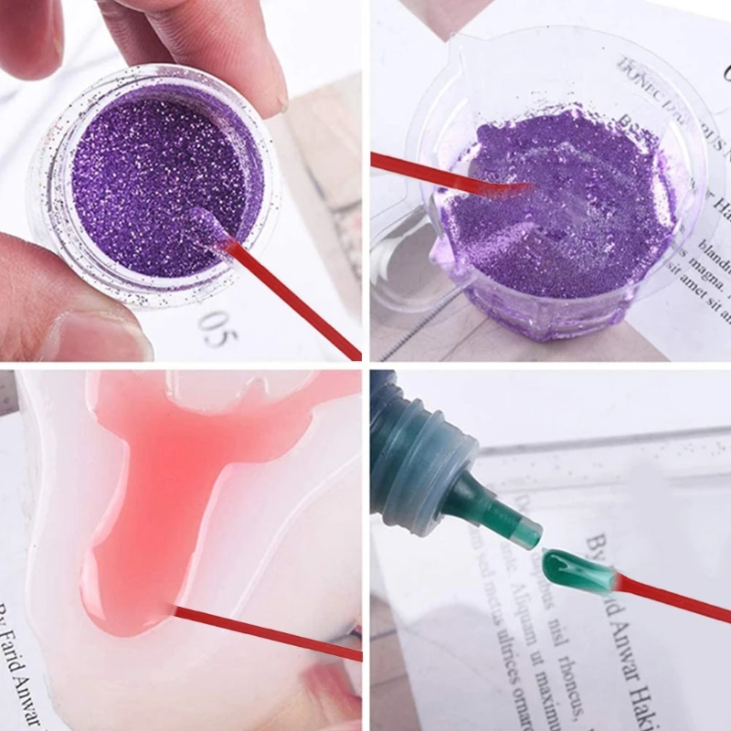 

4 Pieces Colorful Silicone Stir Stick Beauty Stick Makeup Spatula Adjusting Rod Epoxy Resin Jewelry Making DIY Tool