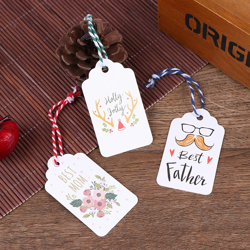 50 шт. бирки для рождественских подарков крафт-бумага бирка этикетка