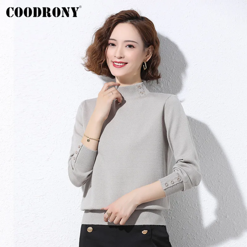 

COODRONY Brand Streetwear Fashion Knitted Turtlneck Female Sweaters Autumn Winter Solid Color Soft Warm 2020 Jumpers Women W1195
