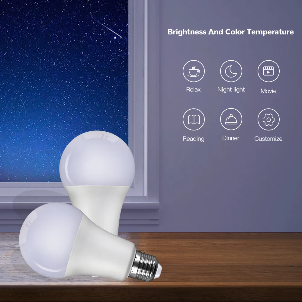 Умная светодиодсветильник лампа DoHome E27 приглушаемая 8 Вт с Wi Fi голосовым