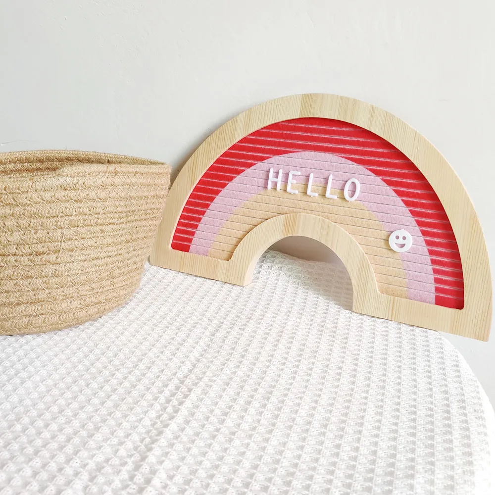 

Rainbow Felt Letter Wood Message Board With 340 Plastic Letters Felt Letterboard Wooden Frame Gift Home Decor