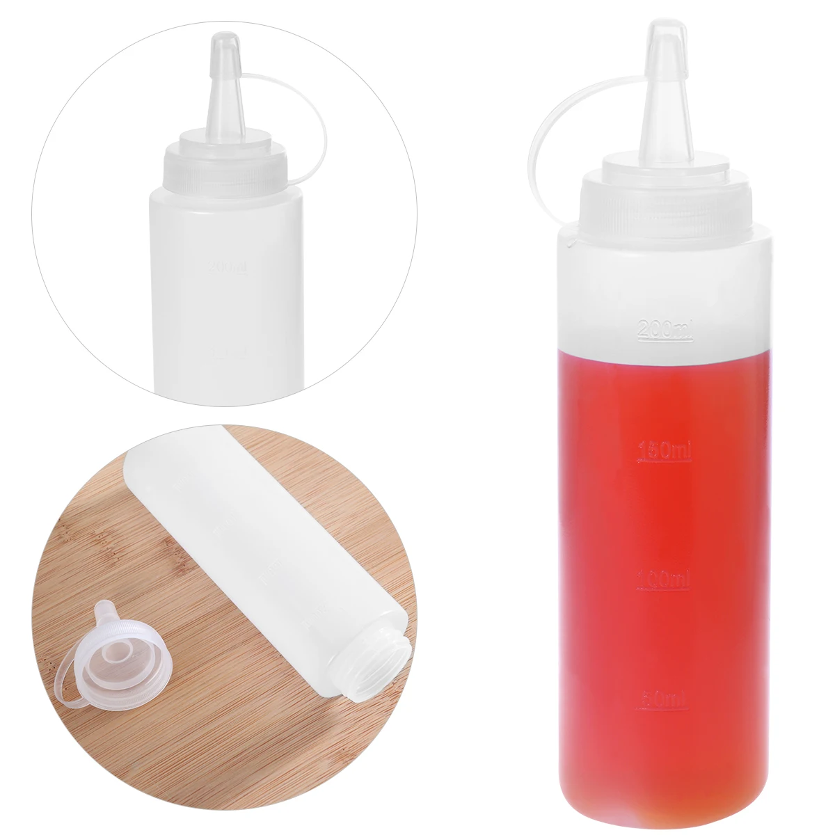 

4PCS/set Squeeze Squirt Condiment Bottles With Cap Lid Salad Sauce Dispenser Bottles Olive Oil Gravy Boats Ketchup Cruet Storage