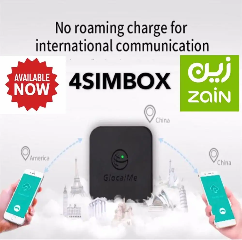 

International Glocalme 4simbox multi adaptar 4 sim duplo standby 4g nenhum roaming para IOS android