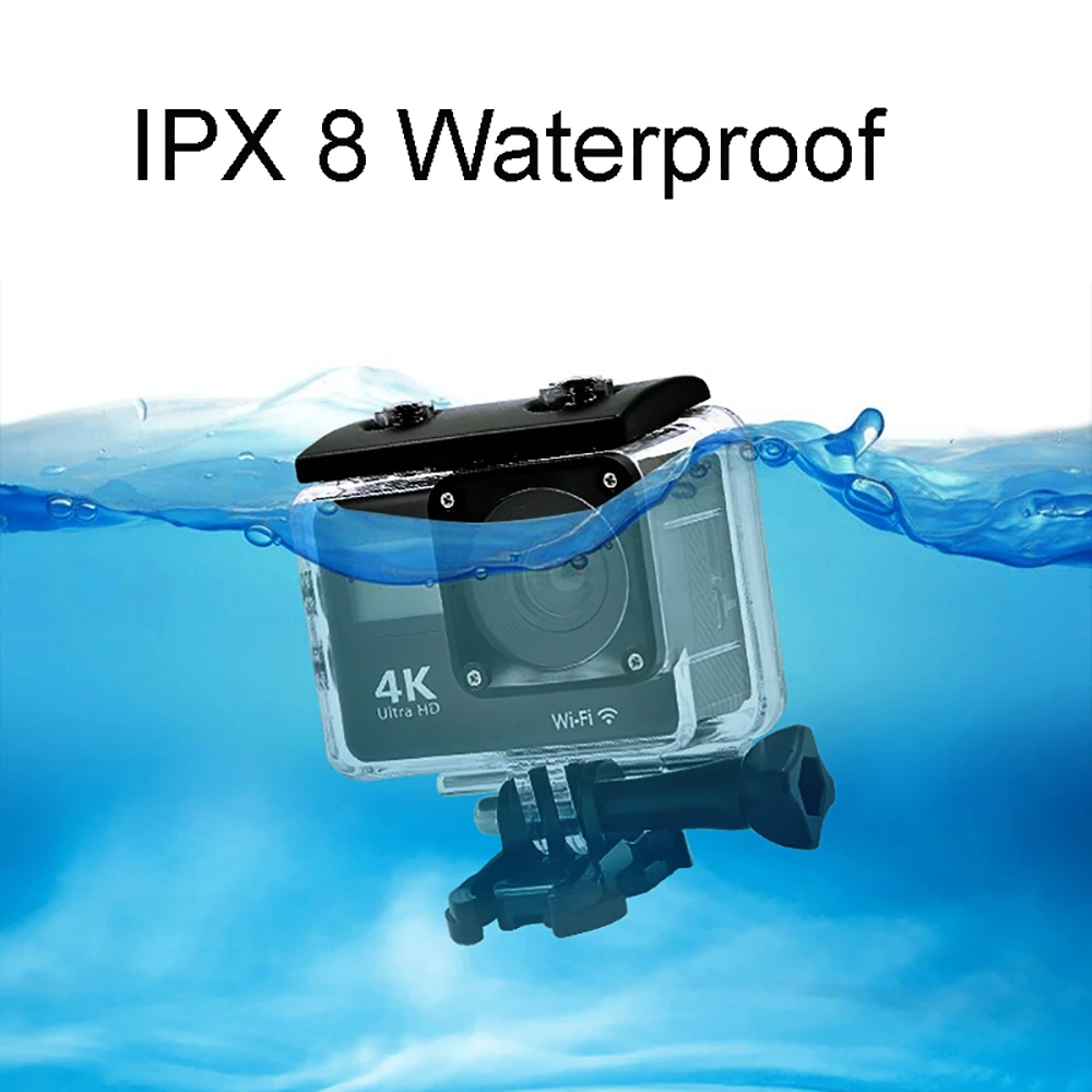Pаспродажа Новая экшн-камера 4K Ultra HD с двойным жк-дисплеем, Wi-Fi, 16 МП, 170D, 30 м, водонепроницаемая Спортивная камера Go Pro, фотокамера с дистанционным управле...