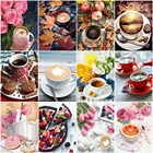 HUACAN живопись маслом по номерам кофе рисунок на холсте Ручная роспись живопись искусство подарок DIY фотографии по номеру торт наборы домашний декор