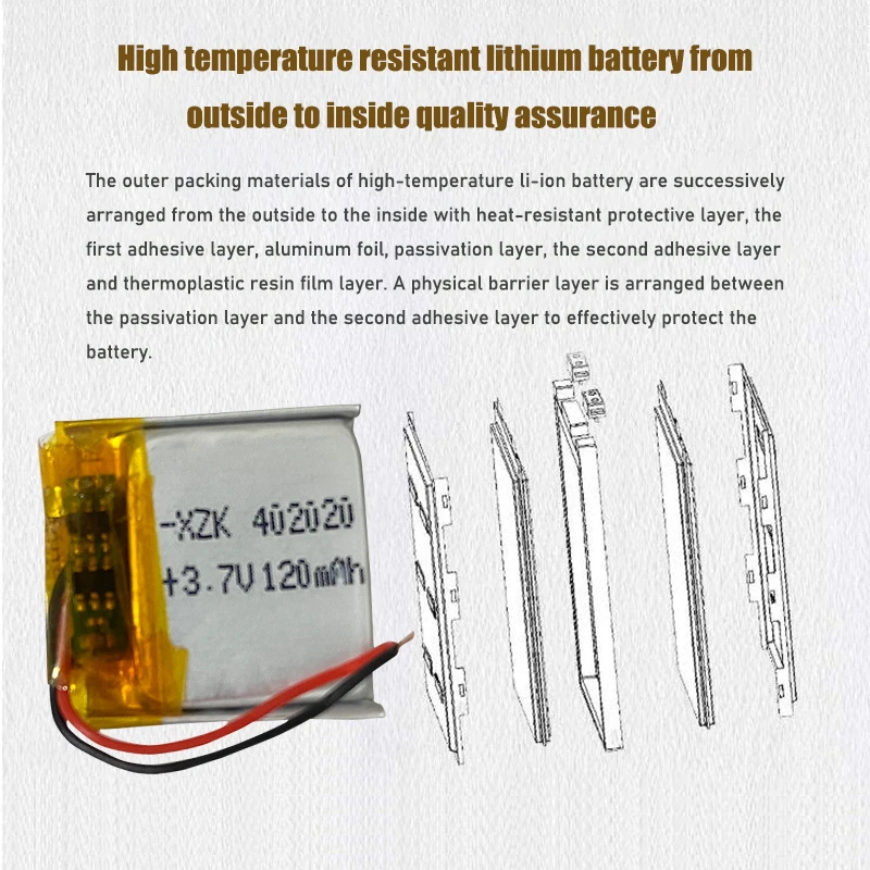 3 7v 120mah 402020 lithium polymer li po rechargeable battery for toys gps mp3 mp4 pad dvd diy bluetooth headphone speaker phone free global shipping