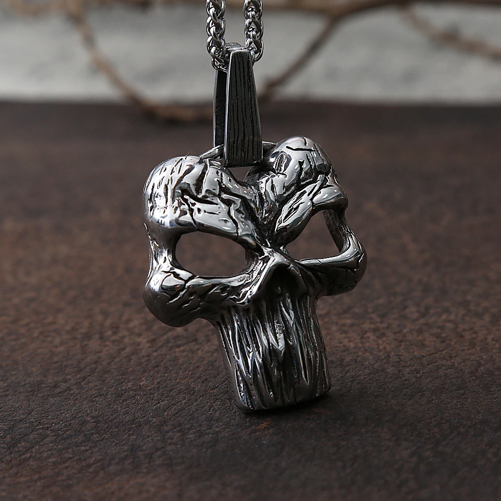 Винтажное ожерелье в виде черепа из нержавеющей стали для мужчин готический