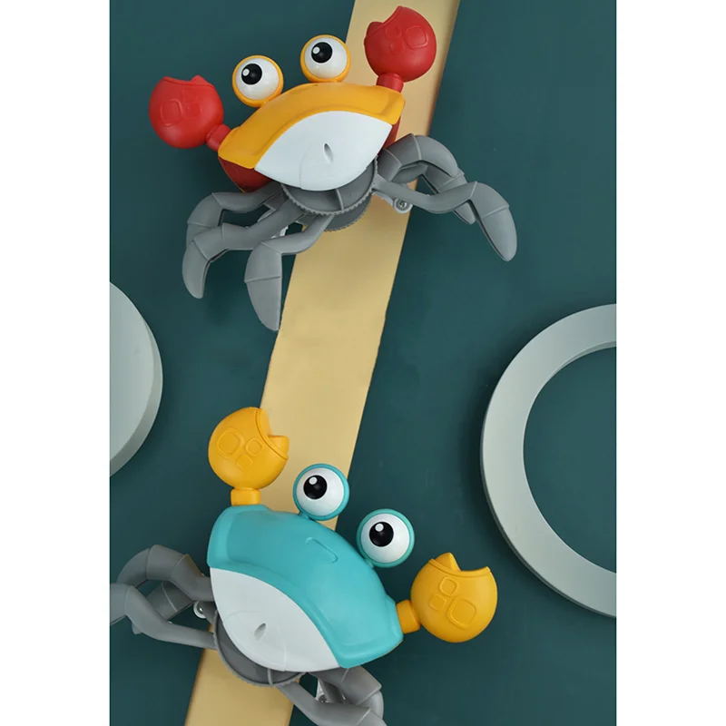 

Cute Induction Crab With Light Music Simulation Automatic Sensing Walking Cartoon Animal Gift Children Toy