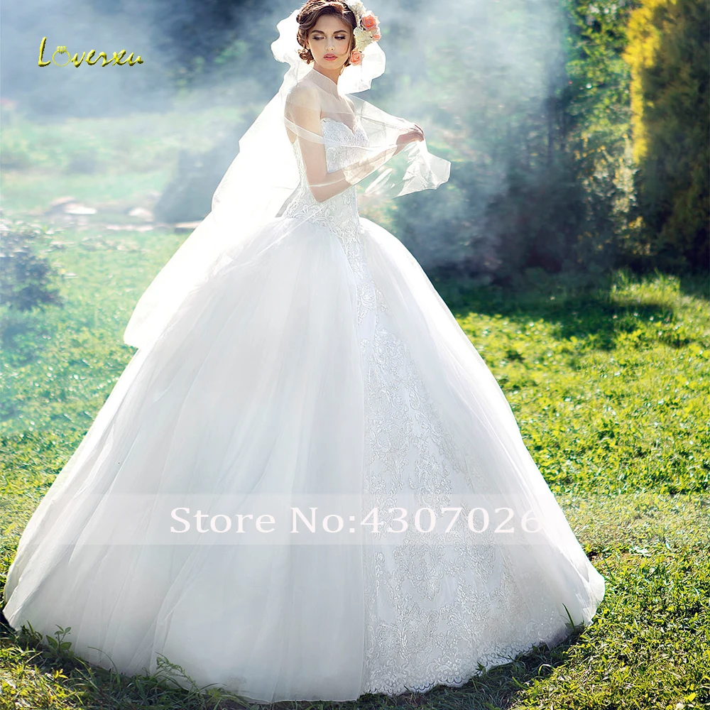 Loverxu милое бальное платье свадебные платья 2019 Шикарные аппликации без рукавов с