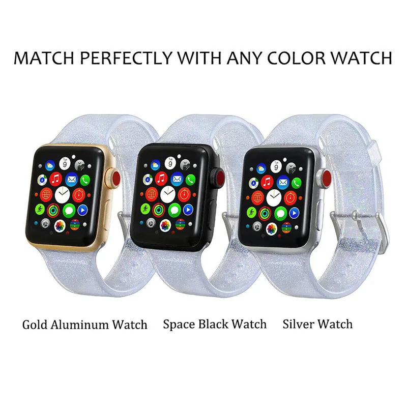Модный спортивный ремешок блестящий браслет для Apple Watch iWatch серии | Электроника
