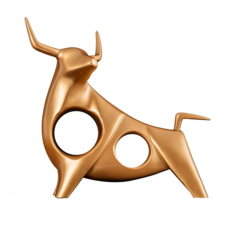 

Cow Statue Home Decor Living Room Bull Sculpture Wine TV Cabinet Ornament Crafts Abstract Animal Figurine Office Resin Art Gift