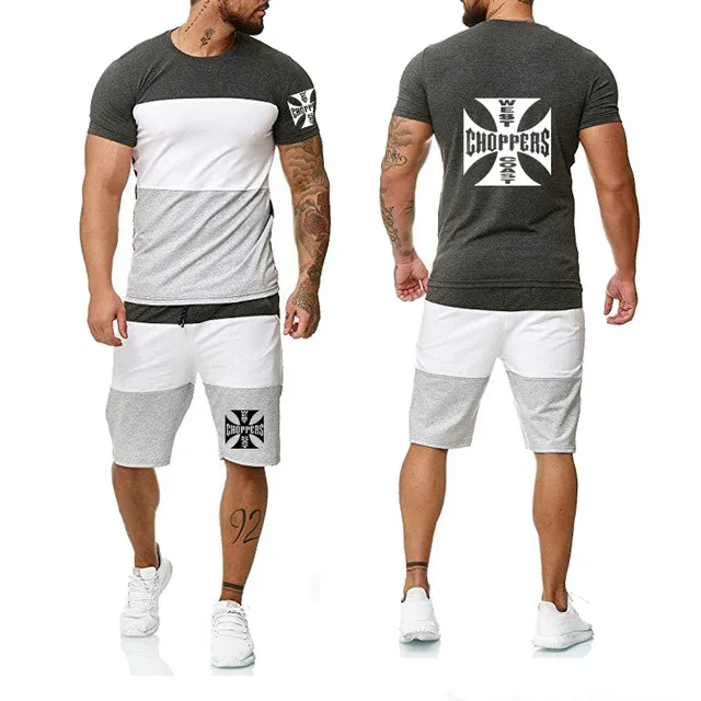 Костюм мужской летний из 2 предметов Повседневная футболка с коротким рукавом и