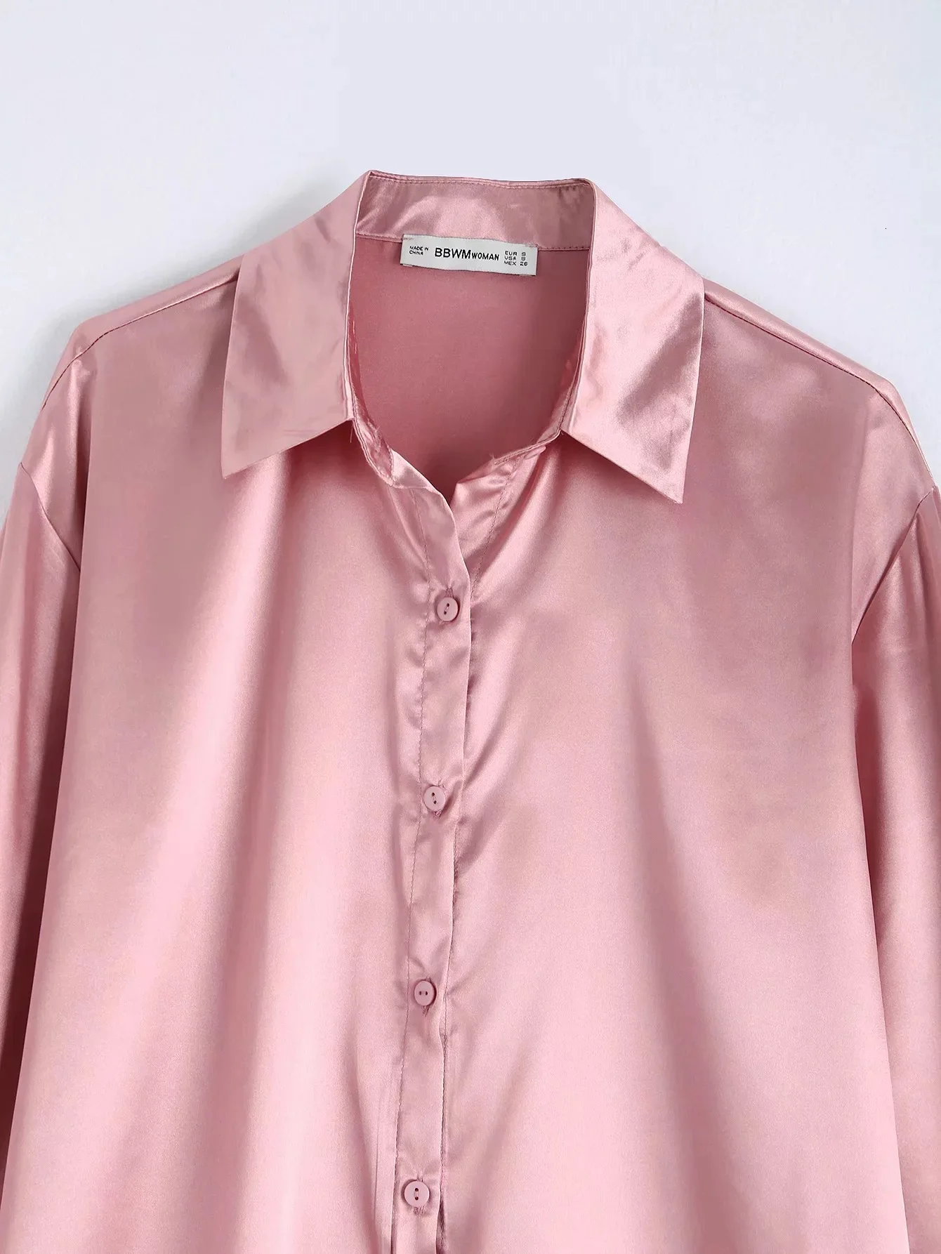 Cute Female Pink T-shirt Dress Straight Fit Long Sleeves Turn-down Collar Midi plus L Temperamental commuters | Женская одежда